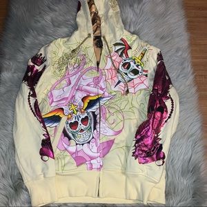 Christian Audigier  x Ed hardy full zip men hoodie size s